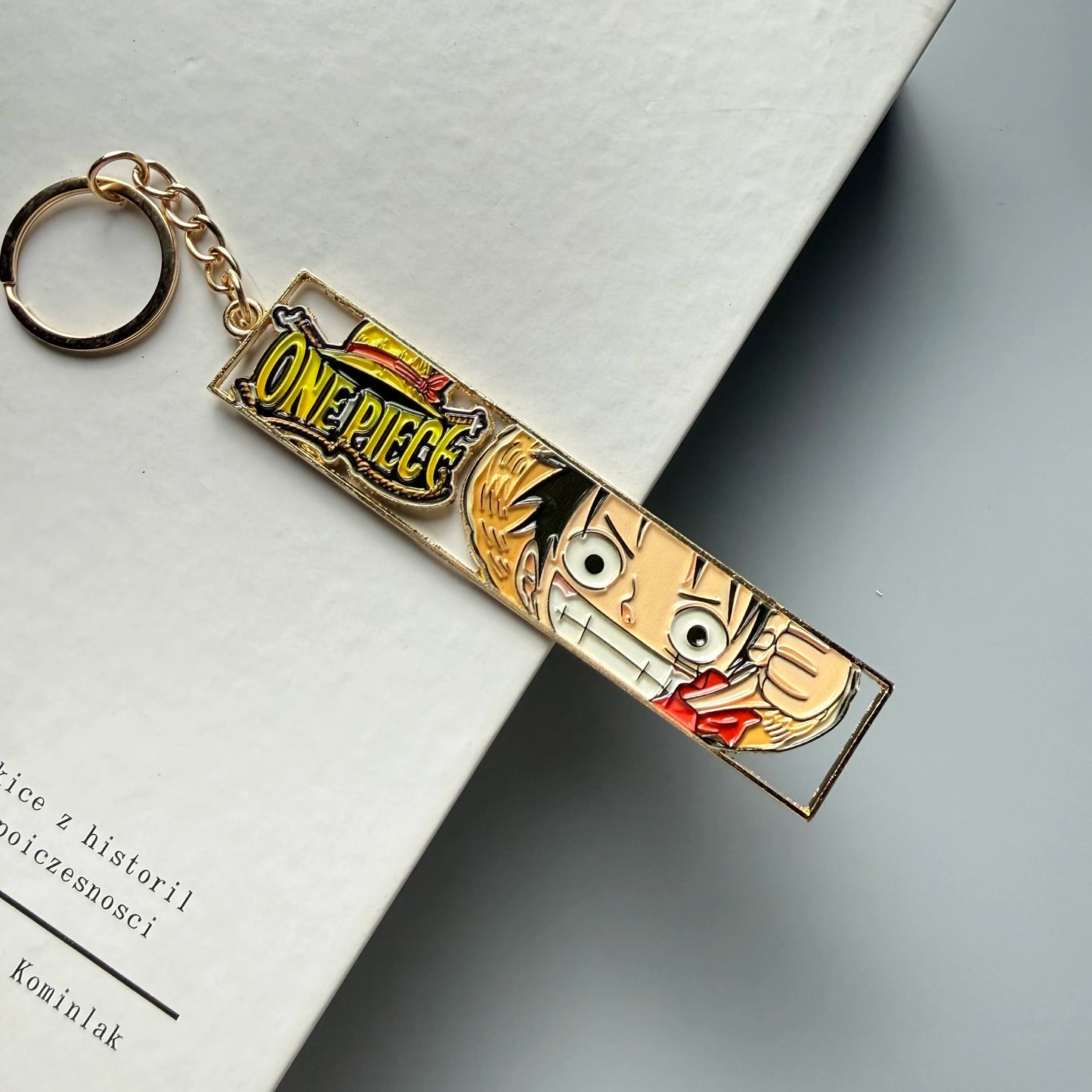 One Piece Golden Manga Panel Premium Metal Keychain
