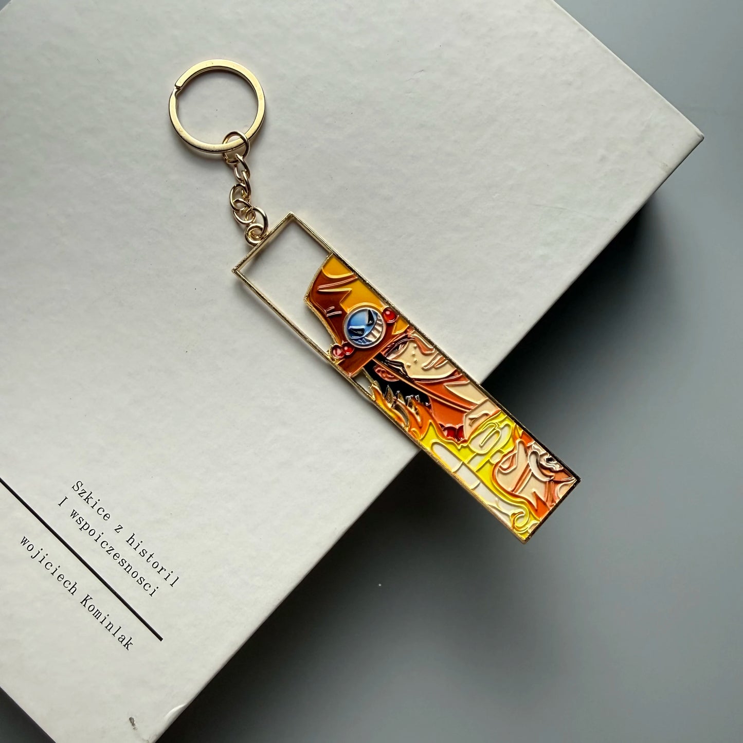 One Piece Golden Manga Panel Premium Metal Keychain