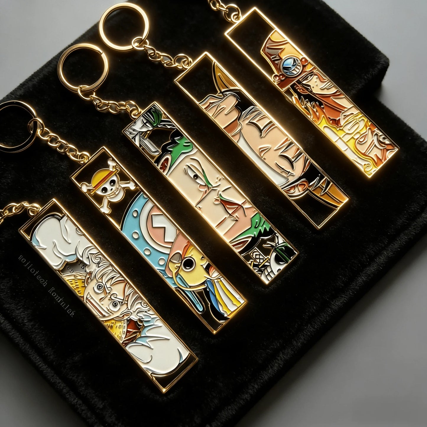 One Piece Golden Manga Panel Premium Metal Keychain