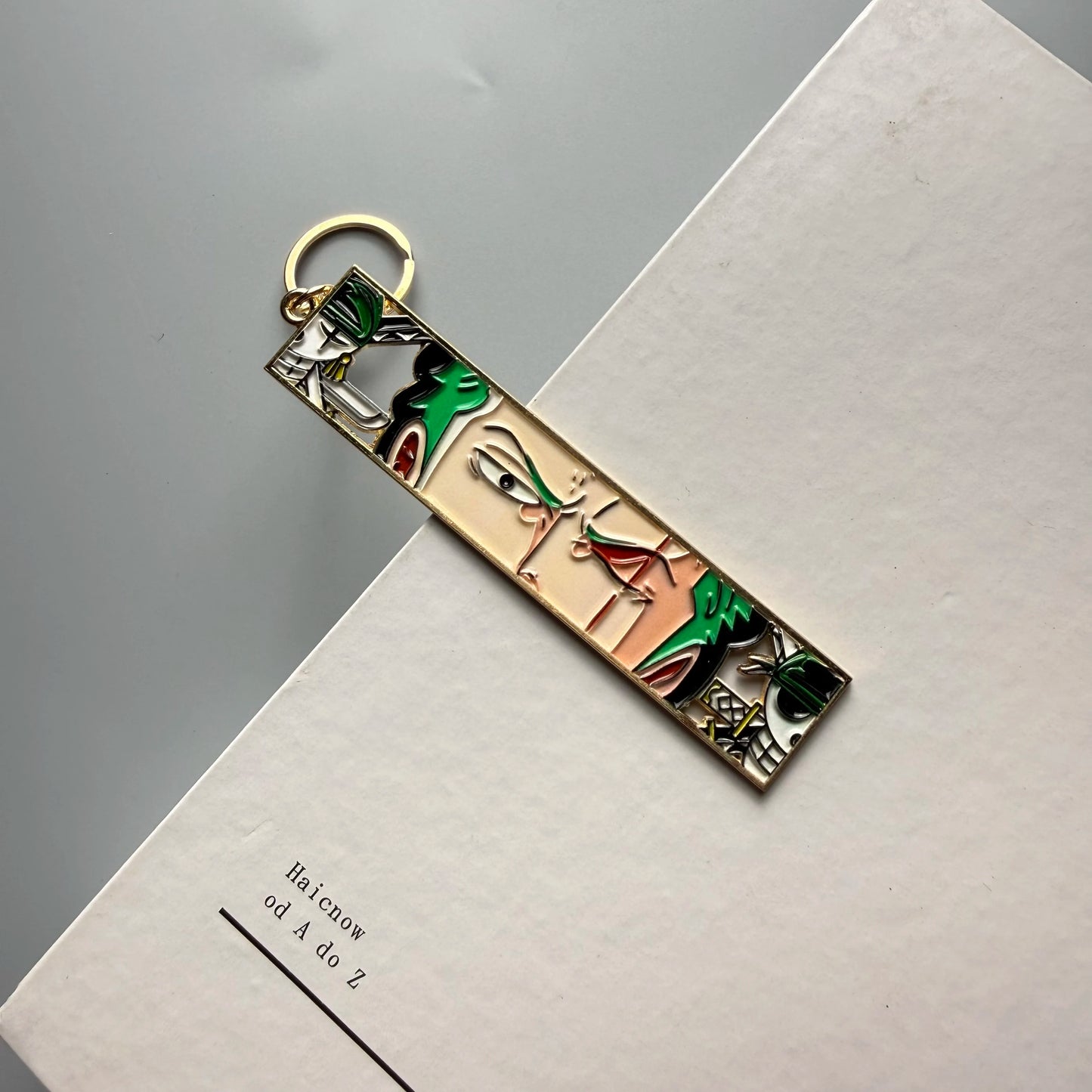 One Piece Golden Manga Panel Premium Metal Keychain