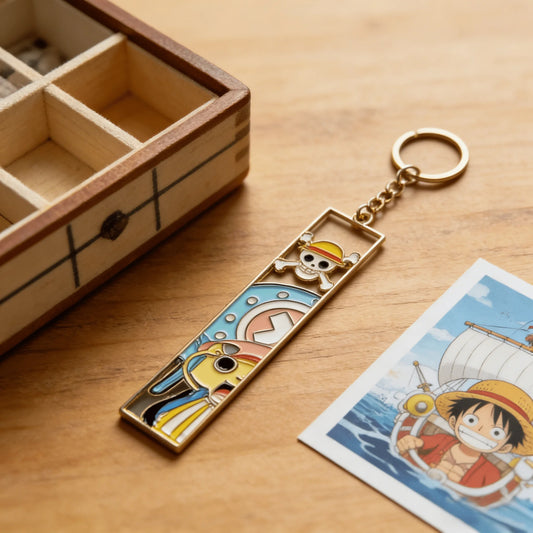 One Piece Golden Manga Panel Premium Metal Keychain