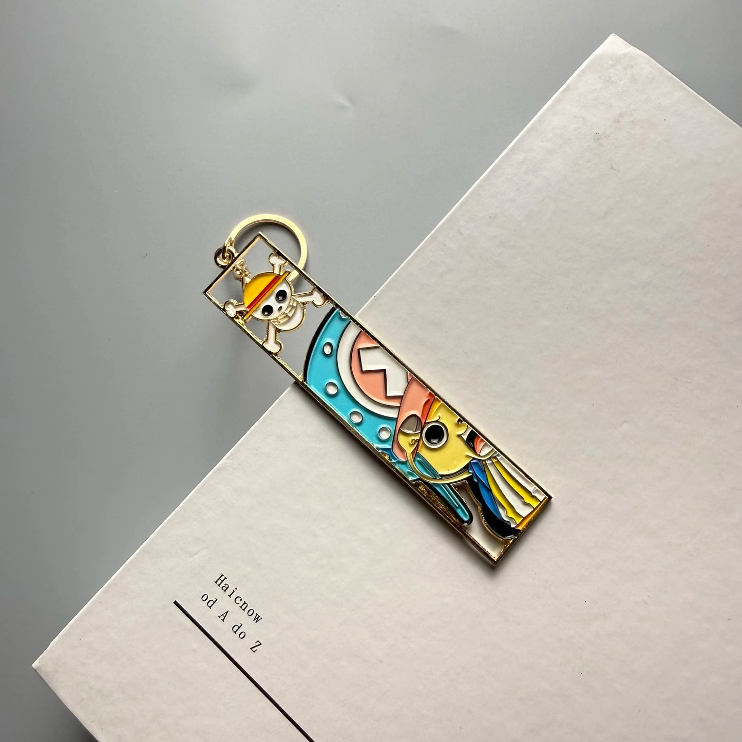 One Piece Golden Manga Panel Premium Metal Keychain