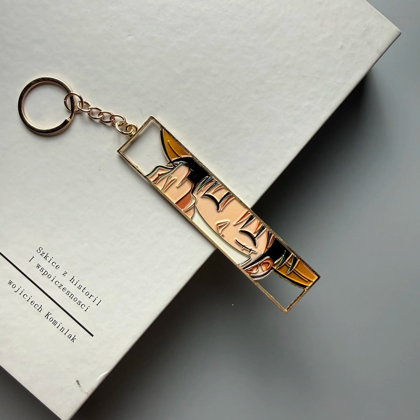 One Piece Golden Manga Panel Premium Metal Keychain