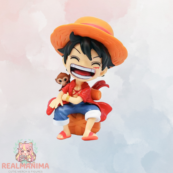 Luffy One Piece Sitting Laughing Chibi Figure