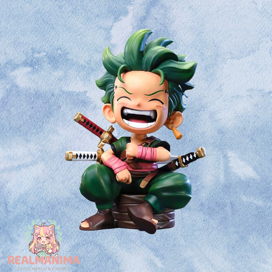 Zoro One Piece Sitting Laughing Chibi Figure