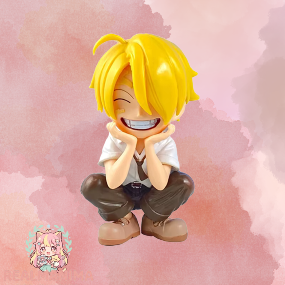 Sanji One Piece Sitting Laughing Chibi Figure
